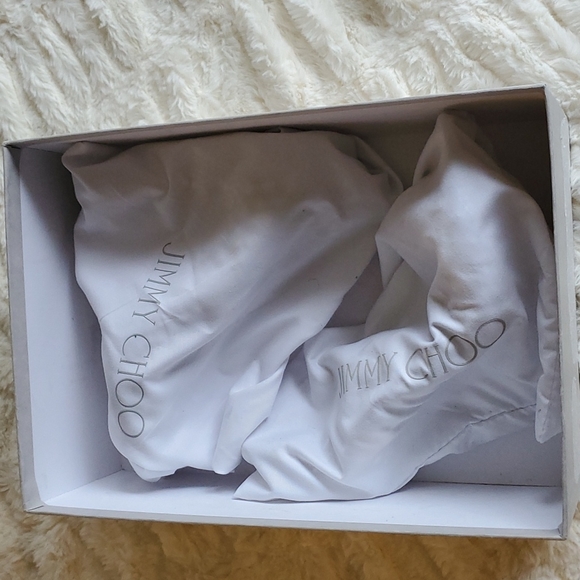 NIB Jimmy Choo Tstrap Rox Nude Crystal Shoes Size 37 - Picture 10 of 11